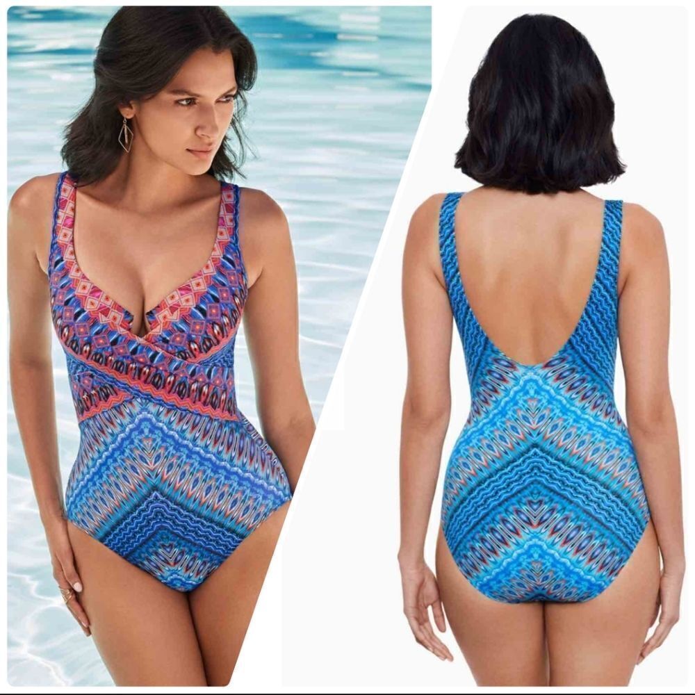 Miraclesuit Casablanca Criss Cross Escape One-piece Swimsuit size 16